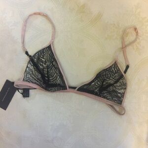Kiki de Montparnasse black/nude lace bralette nwt